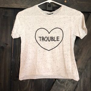 Topshop logo crop tee